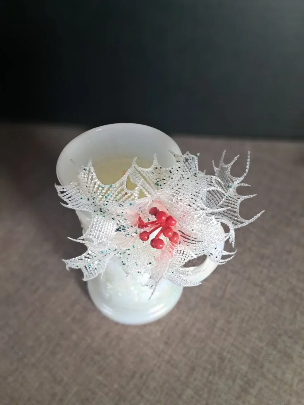 Vintage Federal White Carnival Glass Candle Stein In The 